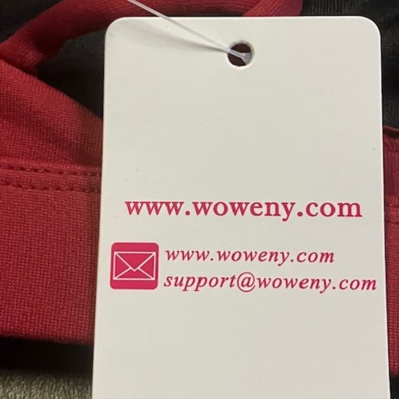 Woweny Women's Red/Black Interior Strappy Yoga Sports Bra S NWT - Picture 5 of 9